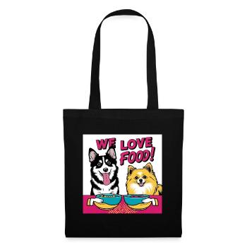 Comic Dogs - We Love Food - Stoffbeutel - Schwarz - Vorne