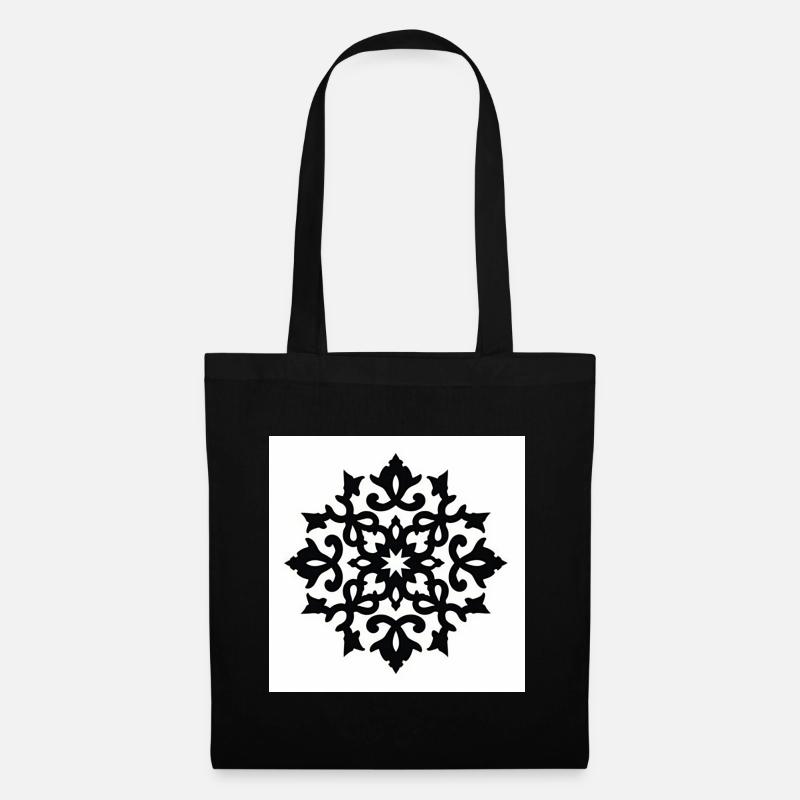Detailed snowflake with ornamentation - Tote Bag - black