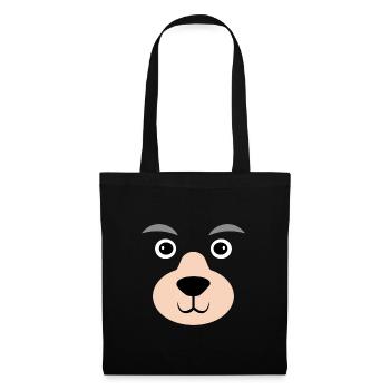 Ours visage cadeau de fête de costume d'halloween - Sac en tissu - noir - Devant