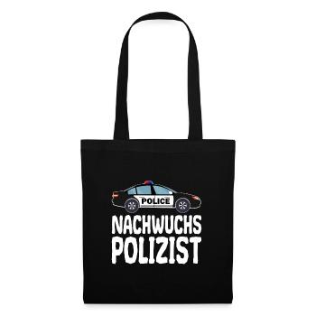 Nachwuchs Polizist Polizei Polizeiauto für Kinder - Stoffbeutel - Schwarz - Vorne
