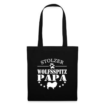 Wolfsspitz Stolzer Hunde Papa für Hundebesitzer - Stoffbeutel - Schwarz - Vorne