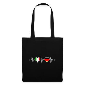 Germany Italy heartbeat for Italians - Tote Bag - black - Front
