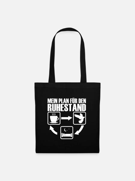 Rente Ruhestand Tauben Taube Spruch für Rentner - Stoffbeutel - Schwarz