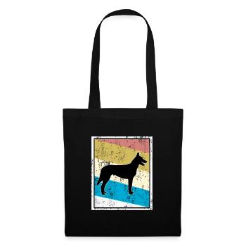 Hollandse Herder Hunde Vintage Retro - Stoffbeutel - Schwarz - Vorne