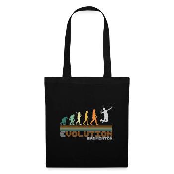Badminton Shuttlecock Evolution Retro Funny - Sac en tissu - noir - Devant