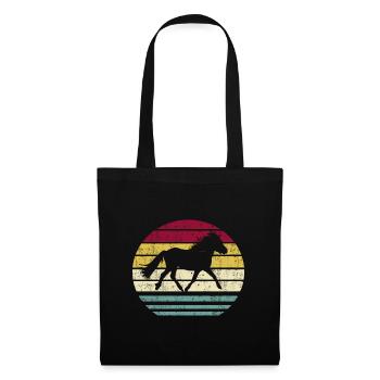 Cheval poney Shetland Silhouette rétro poney Shetland - Sac en tissu - noir - Devant