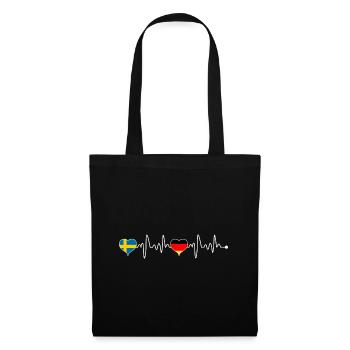 Sweden Swedish Germany heartbeat flag - Tote Bag - black - Front