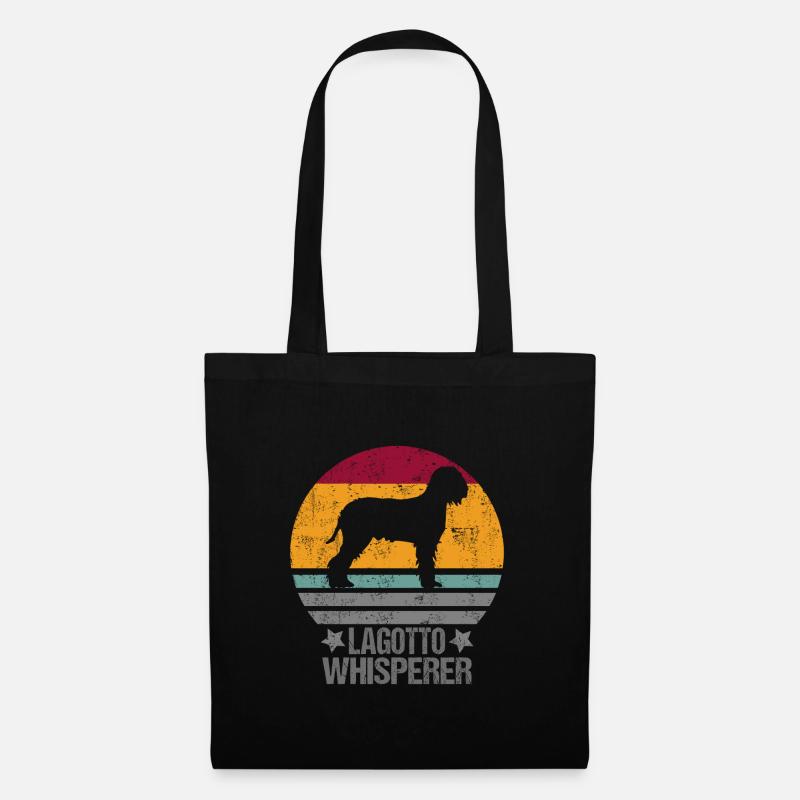 Lagotto Romagnolo Hunde Flüsterer Retro - Stoffbeutel - Schwarz