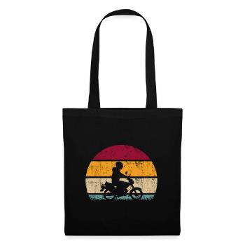 Pilote de cyclomoteur Retro Vintage pour les conducteurs de cyclomoteur - Sac en tissu - noir - Devant