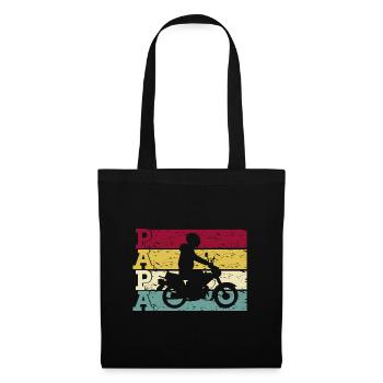 Cyclomoteur Mofa Papa Retro pour les conducteurs de cyclomoteurs père grand-père - Sac en tissu - noir - Devant