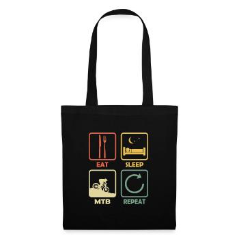 VTT VTT EAT Sleep Proverbe Retro Drôle - Sac en tissu - noir - Devant