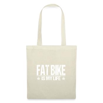 Fatbike Fahrrad ist mein Leben Spruch - Stoffbeutel - Natur - Vorne