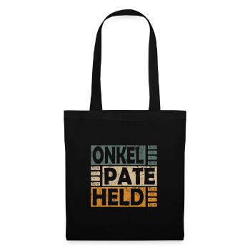 Patenonkel Onkel Pate Taufpate Taufe Retro Spruch - Stoffbeutel - Schwarz - Vorne