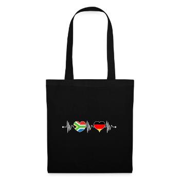 Afrique du Sud Allemagne RSA Flagge Herz Herzschlag - Sac en tissu - noir - Devant