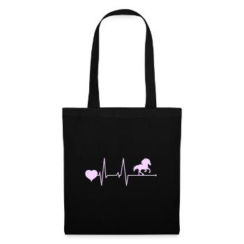 Cheval islandais tölt heartbeat pink pour cavalier - Sac en tissu - noir - Devant