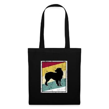 Aussie Australian Shepherd Retro Vintage Stripes - Sac en tissu - noir - Devant
