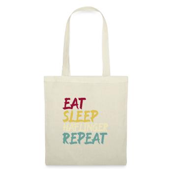 Haflinger Pferd Pferderasse Eat Sleep Spruch Retro - Stoffbeutel - Natur - Vorne