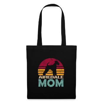 Airedale Terrier Mom Retro Grunge pour maman - Sac en tissu - noir - Devant