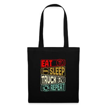 Chauffeur de camion chauffeur de camion Eat Sleep disant rétro - Sac en tissu - noir - Devant