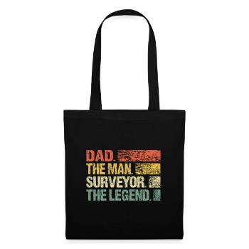 Géomètre papa homme Légende Légende Rétro - Sac en tissu - noir - Devant