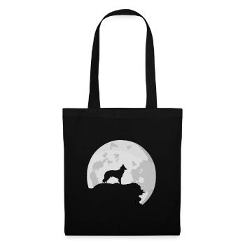 Groenendael sheepdog full moon silhouette - Tote Bag - black - Front