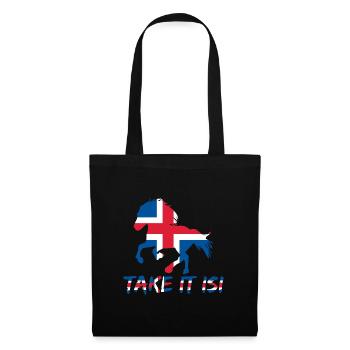Icelandic horse Take it Isi saying flag - Tote Bag - black - Front