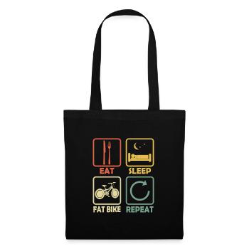 Fatbike Bicycle Eat Sleep Saying Retro Style - Tote Bag - black - Front