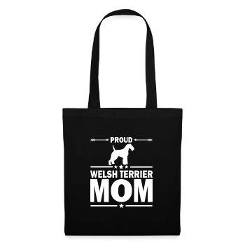 Welsh Terrier Mom Mama Spruch für Frauchen - Stoffbeutel - Schwarz - Vorne