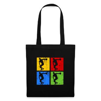 Discus throwing discus pop art retro silhouette - Tote Bag - black - Front