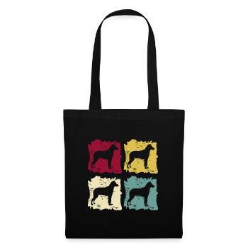 Kurzhaarcollie Kurzhaar Collie Pop Art Retro - Stoffbeutel - Schwarz - Vorne