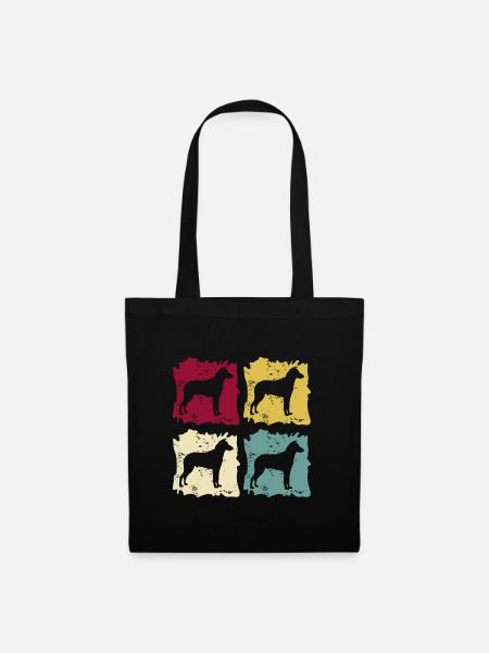 Kurzhaarcollie Kurzhaar Collie Pop Art Retro - Stoffbeutel - Schwarz