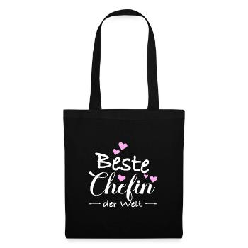 Chefin Beste Welt Verabschiedung Spruch Geschenk - Stoffbeutel - Schwarz - Vorne