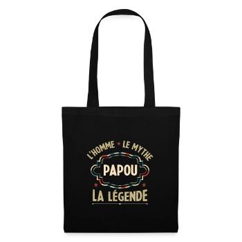 Papou l'homme le mythe la légende - Sac en tissu - noir - Devant