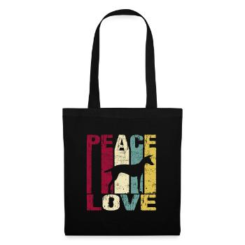 Podenco Canario Peace Love Retro Silhouette - Tote Bag - black - Front