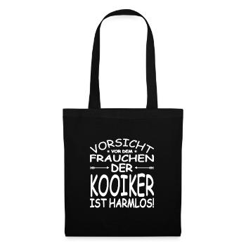 Kooikerhondje Kooiker Vorsicht vor Frauchen Spruch - Stoffbeutel - Schwarz - Vorne
