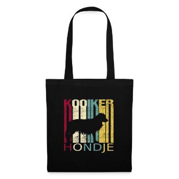 Kooikerhondje Kooiker Vintage Rétro - Sac en tissu - noir - Devant