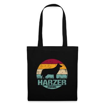 Harzer Fuchs Retro Vintage - Stoffbeutel - Schwarz - Vorne