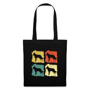 Berger suisse blanc Pop Art - Sac en tissu - noir - Devant