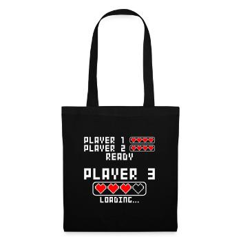 Schwangerschaft verkünden Baby Player 3 Loading - Stoffbeutel - Schwarz - Vorne