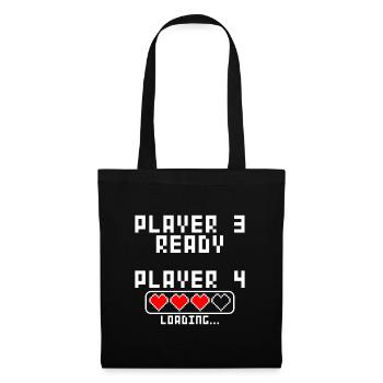 Schwangerschaft verkünden Baby Player 4 Loading - Stoffbeutel - Schwarz - Vorne