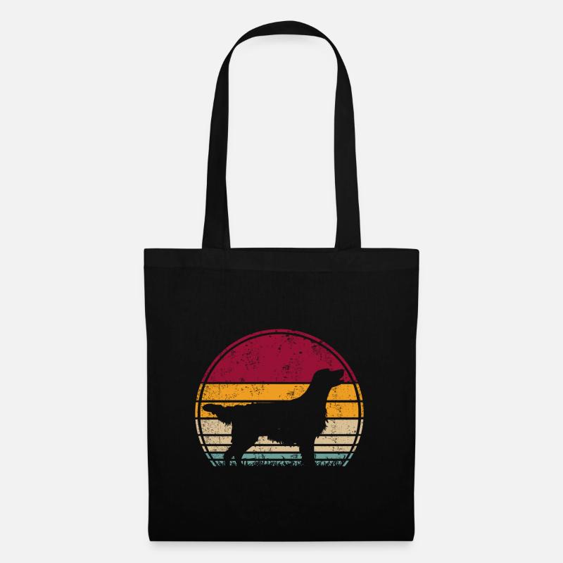 Flat Coated Retriever Retro Vintage - Stoffbeutel - Schwarz
