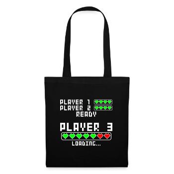Schwangerschaft verkünden Baby Player 3 Loading - Stoffbeutel - Schwarz - Vorne