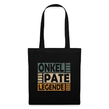 Onkel Pate Legende für Patenonkel - Stoffbeutel - Schwarz - Vorne