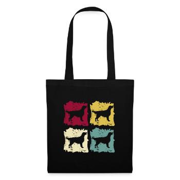 Flat Coated Retriever Rétro Vintage - Sac en tissu - noir - Devant