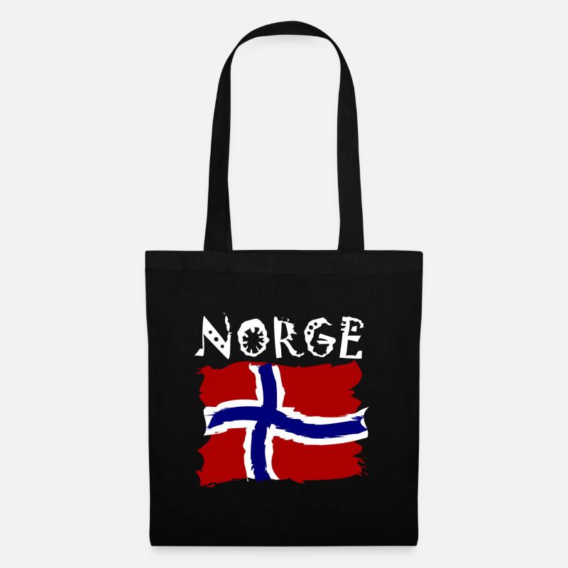 Norge - Norway - Norwegen - Stoffbeutel - Schwarz