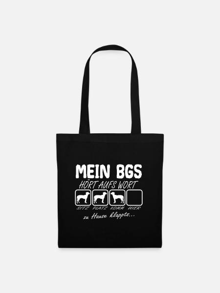 BGS Hund Hört aufs Wort Spruch Lustig - Stoffbeutel - Schwarz