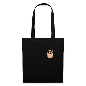 Ours dans la poche poitrine sac lunettes de soleil - Sac en tissu - noir - Devant