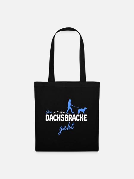 Alpenländische Dachsbracke Papa der mit dem geht - Stoffbeutel - Schwarz