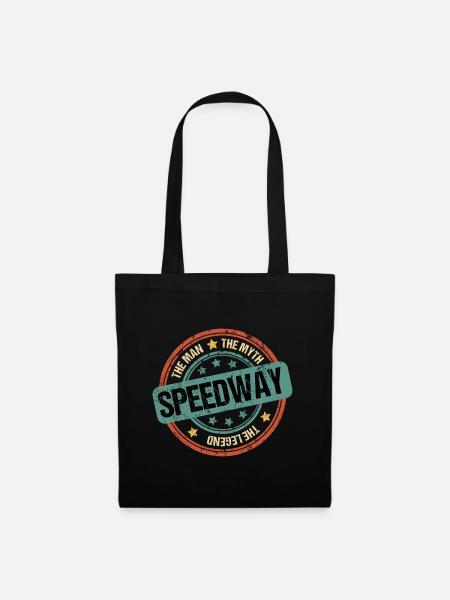 Speedway Motorrad Motorbike Dad Vintage Lustig - Stoffbeutel - Schwarz