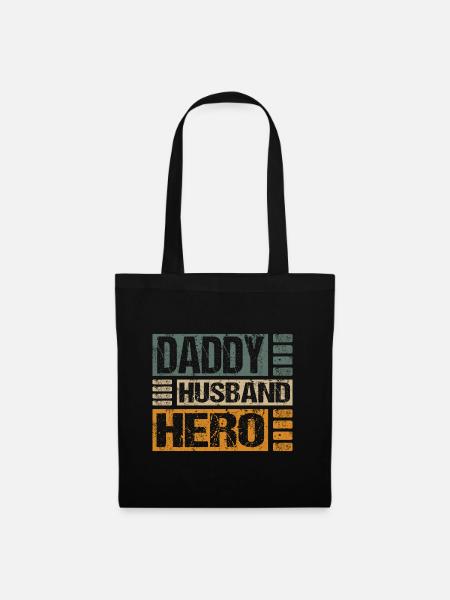 Husband Daddy Hero - Stoffbeutel - Schwarz